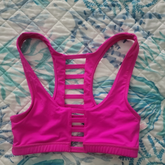 NWOT PINK VICTORIA'S SECRET SPORTS BRA WITH NO PADDING Sz XS NEON PINK - Picture 9 of 13